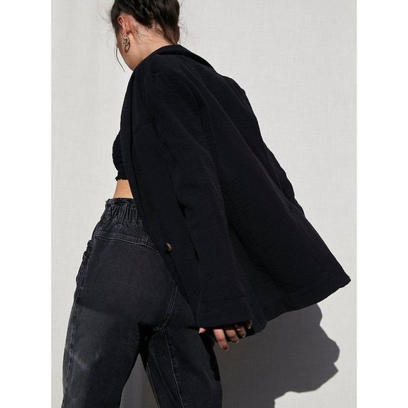 NWT Free People Rowan Blazer / Black - Picture 2 of 3